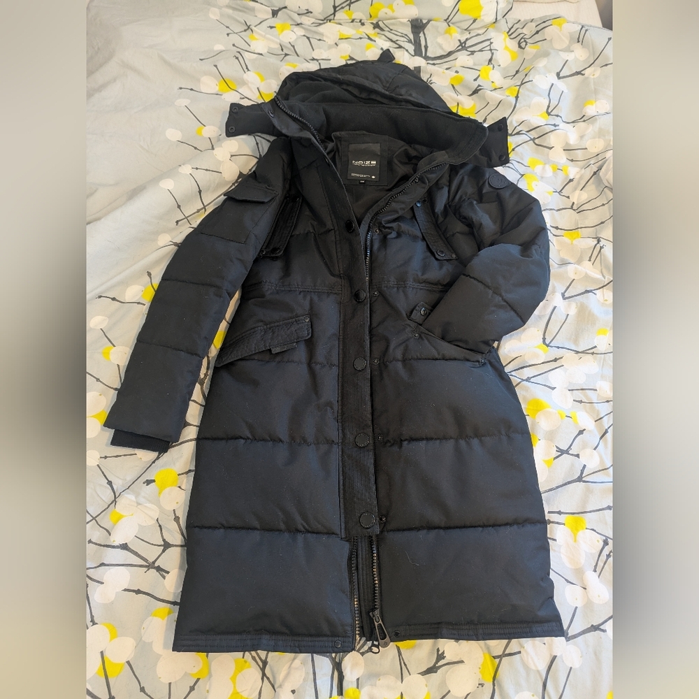 Noize Women's Full Length Black Winter Coat